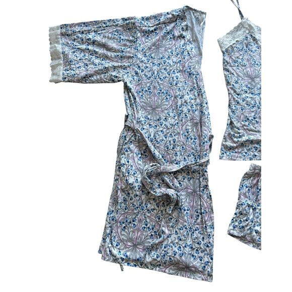 FLORA NIKROOZ FLORAL 3 PIECE PAJAMA PJ SET NWOT SIZE LARGE NORDSTROM - Picture 3 of 7